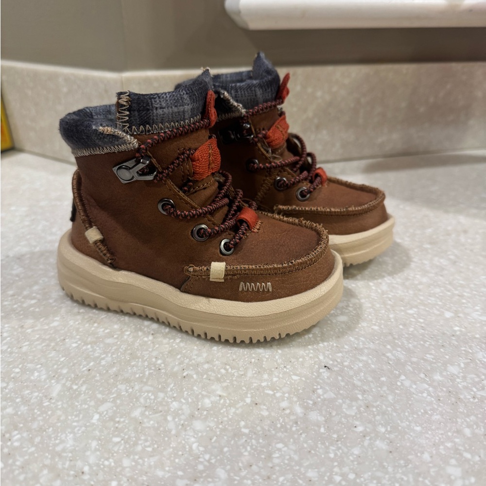 Hey Dude Brown and Tan Kids Boots